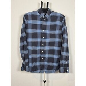 J.Crew Men's Slim Fit Oxford Button-Down Shirt Blue Plaid Size L Long Sleeve